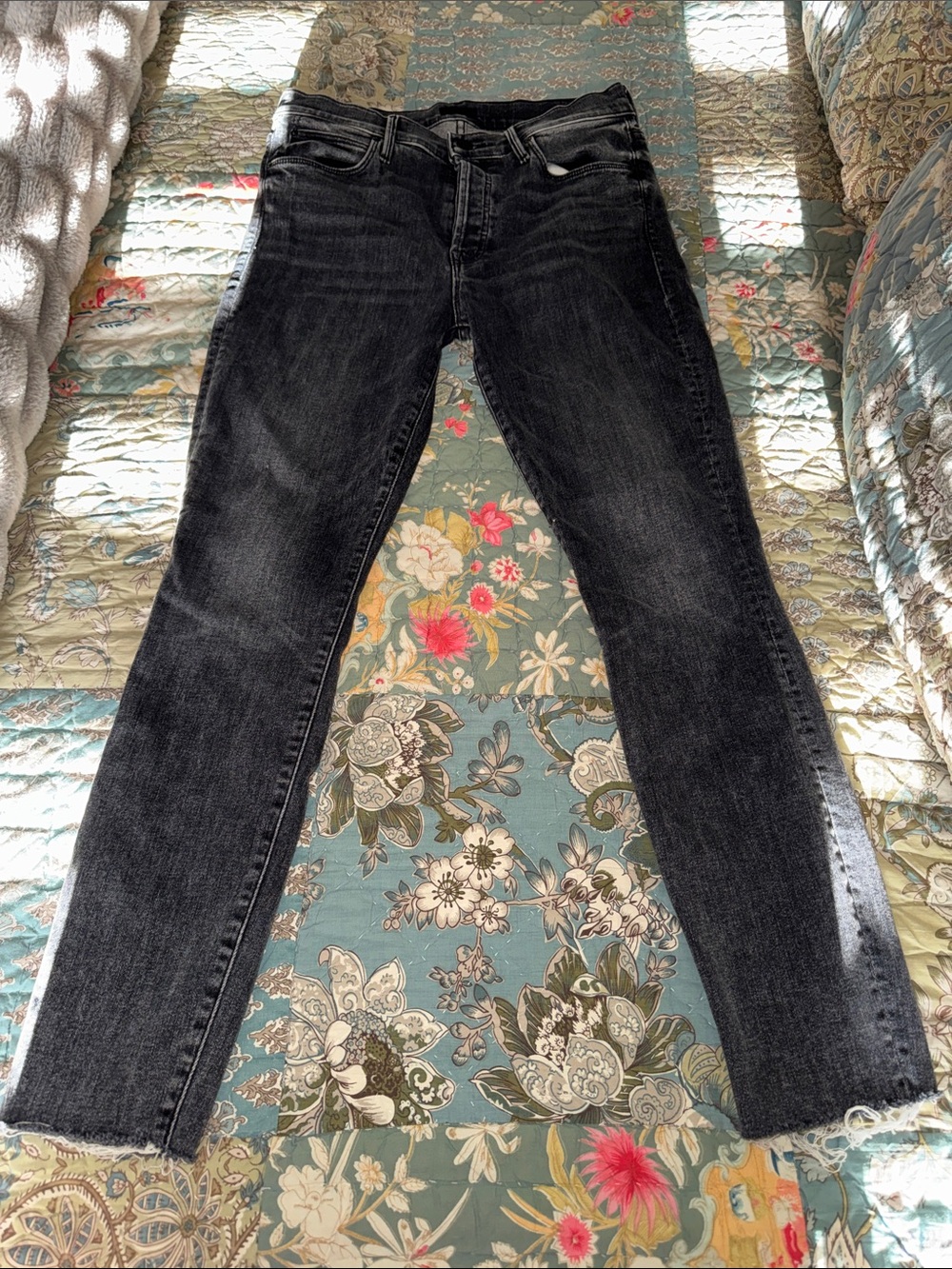 Mother Black Ankle Jeans-Raw Edge The Stunner Ankle Fray - Picture 2 of 11